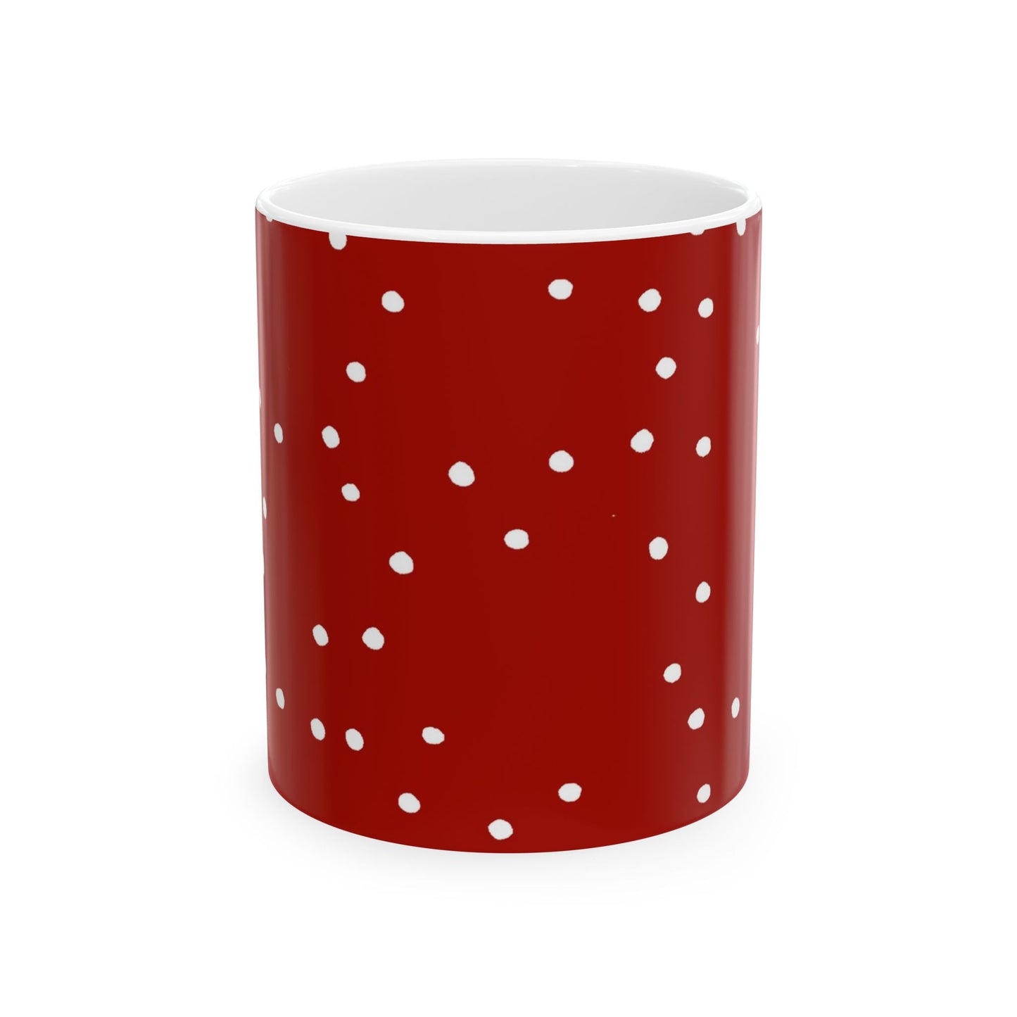 Dinky Dots Dark Red / White Cup