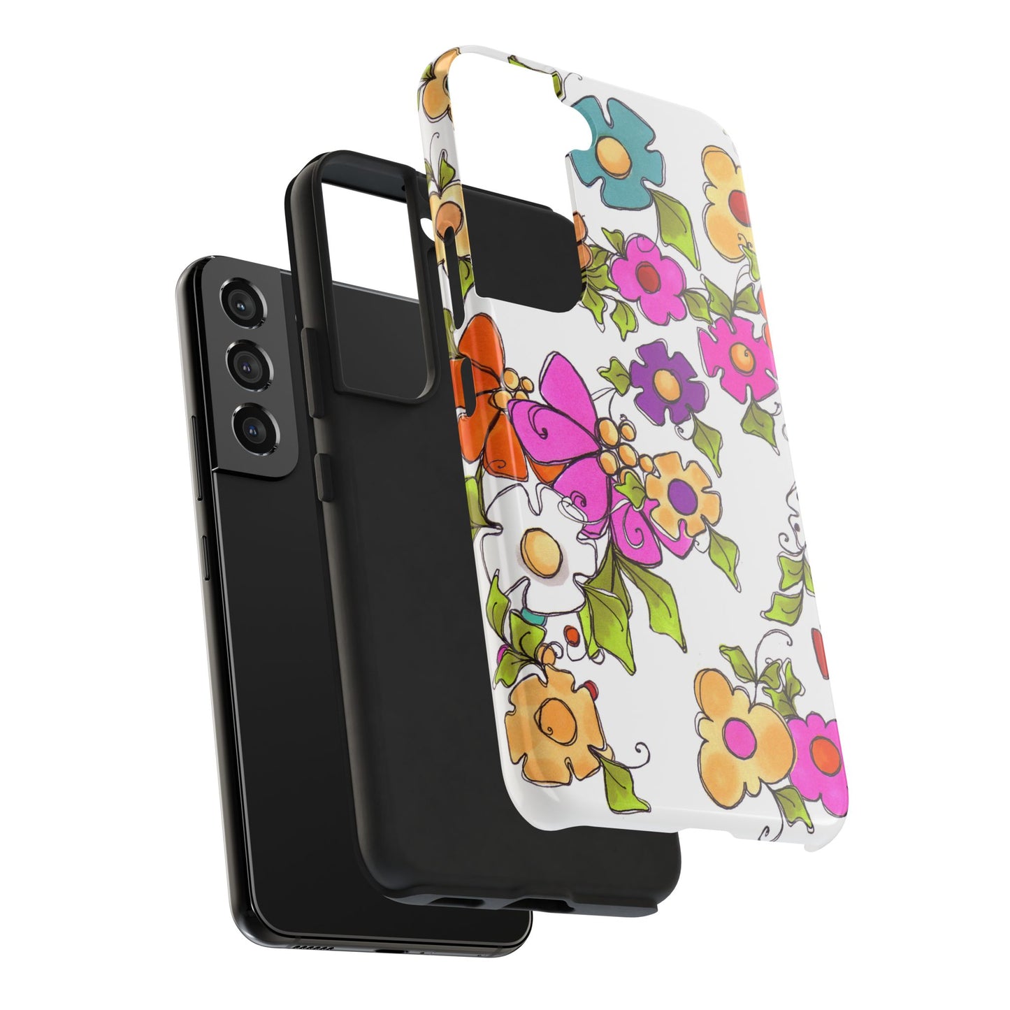Happy Blooms White Phone Case