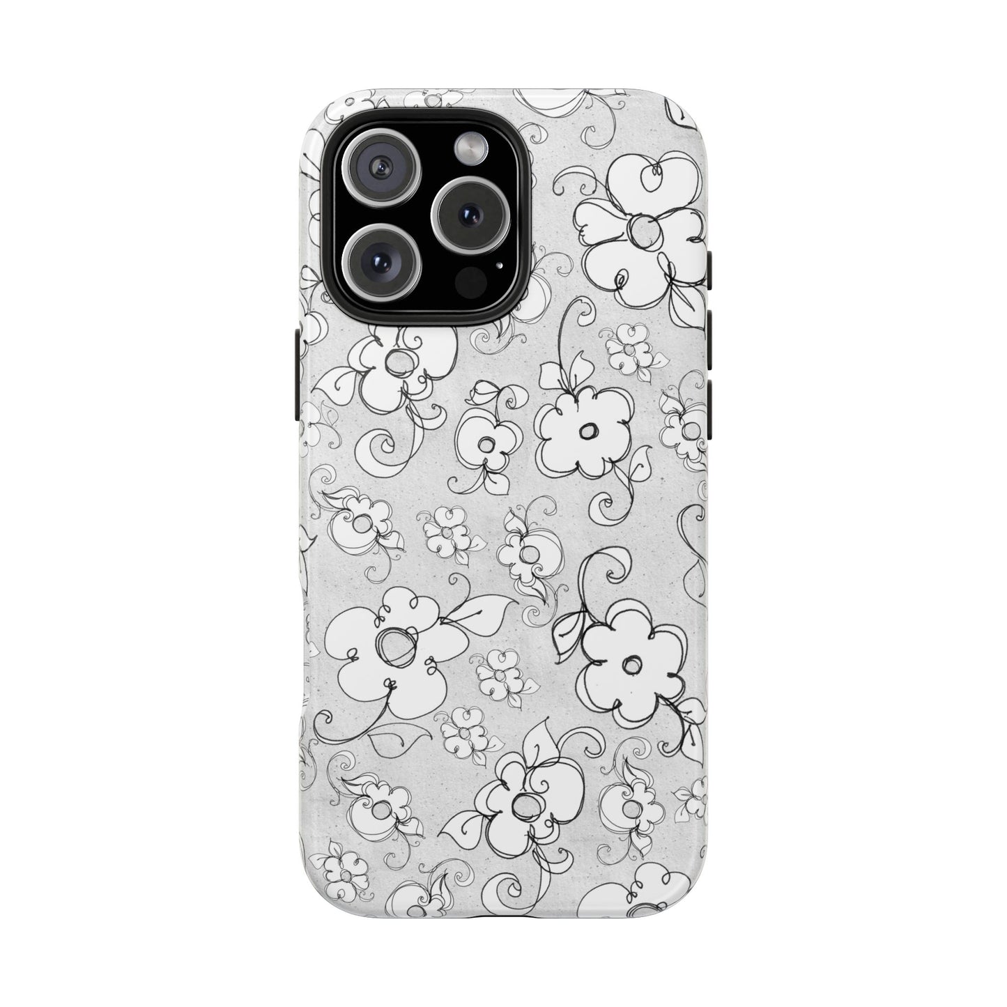 Lady Flowers Silver Phone Case