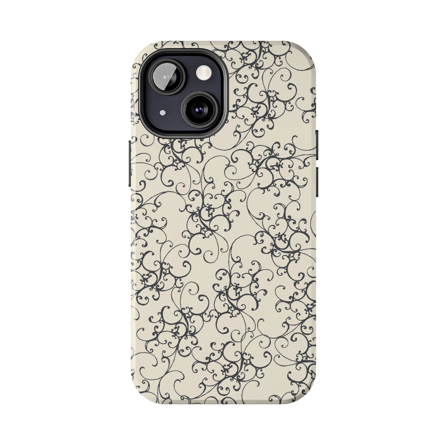 Elegant Scroll Ivory / Black Phone Case
