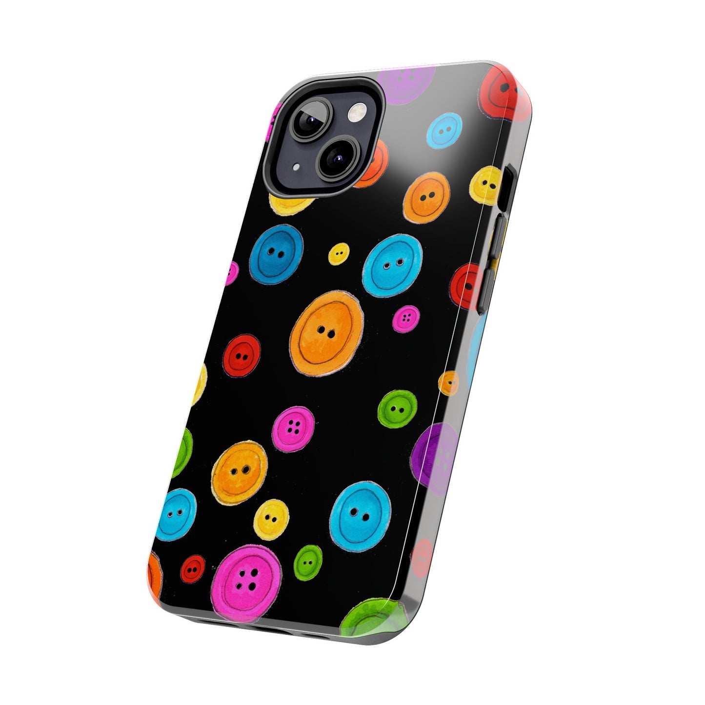 Button Dots Black Phone Case
