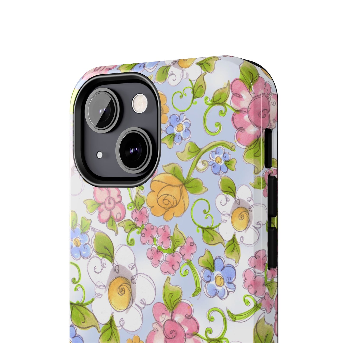 Flower Frolic Blue Phone Case