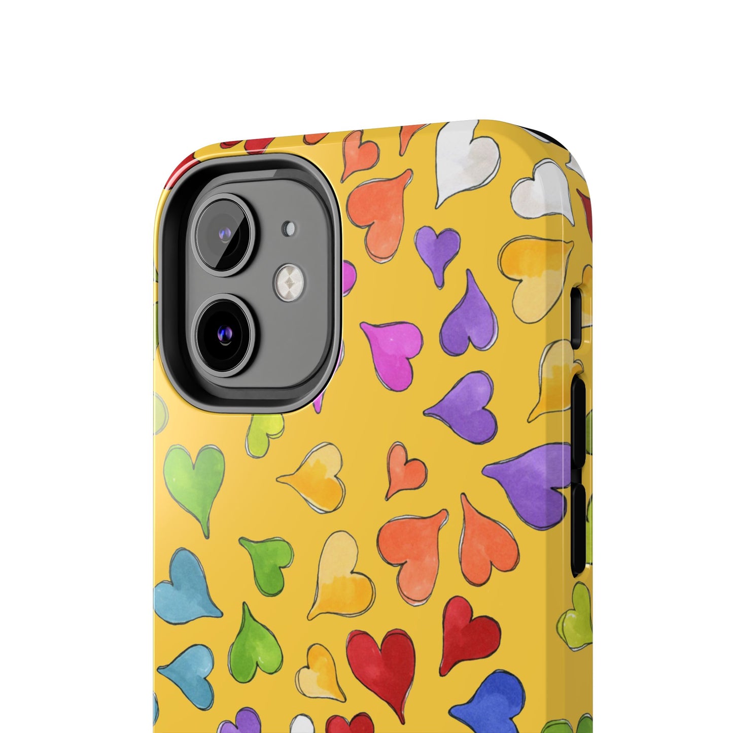 Happy Hearts Yellow Phone Case