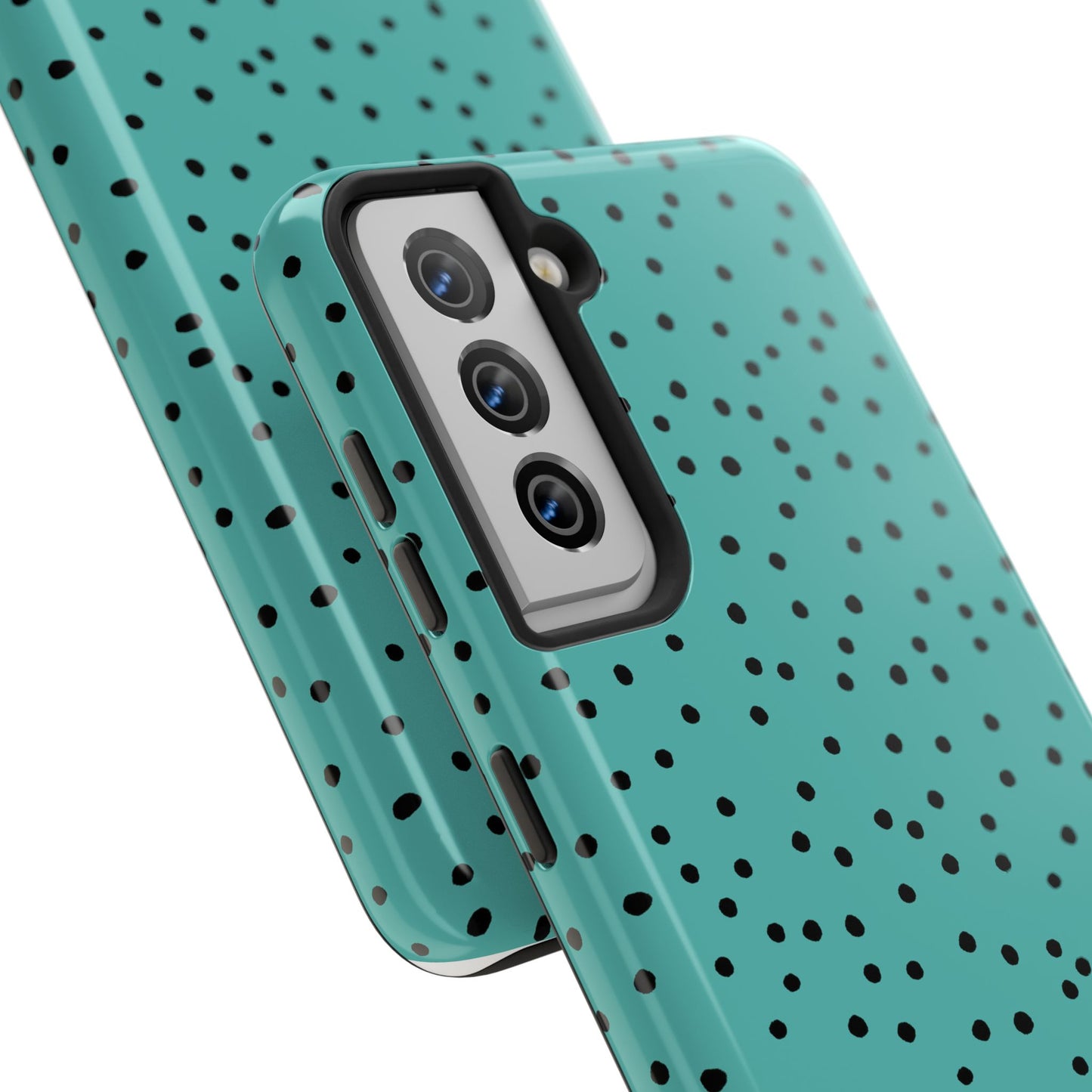 Dinky Dots Turquoise / Black Phone Case