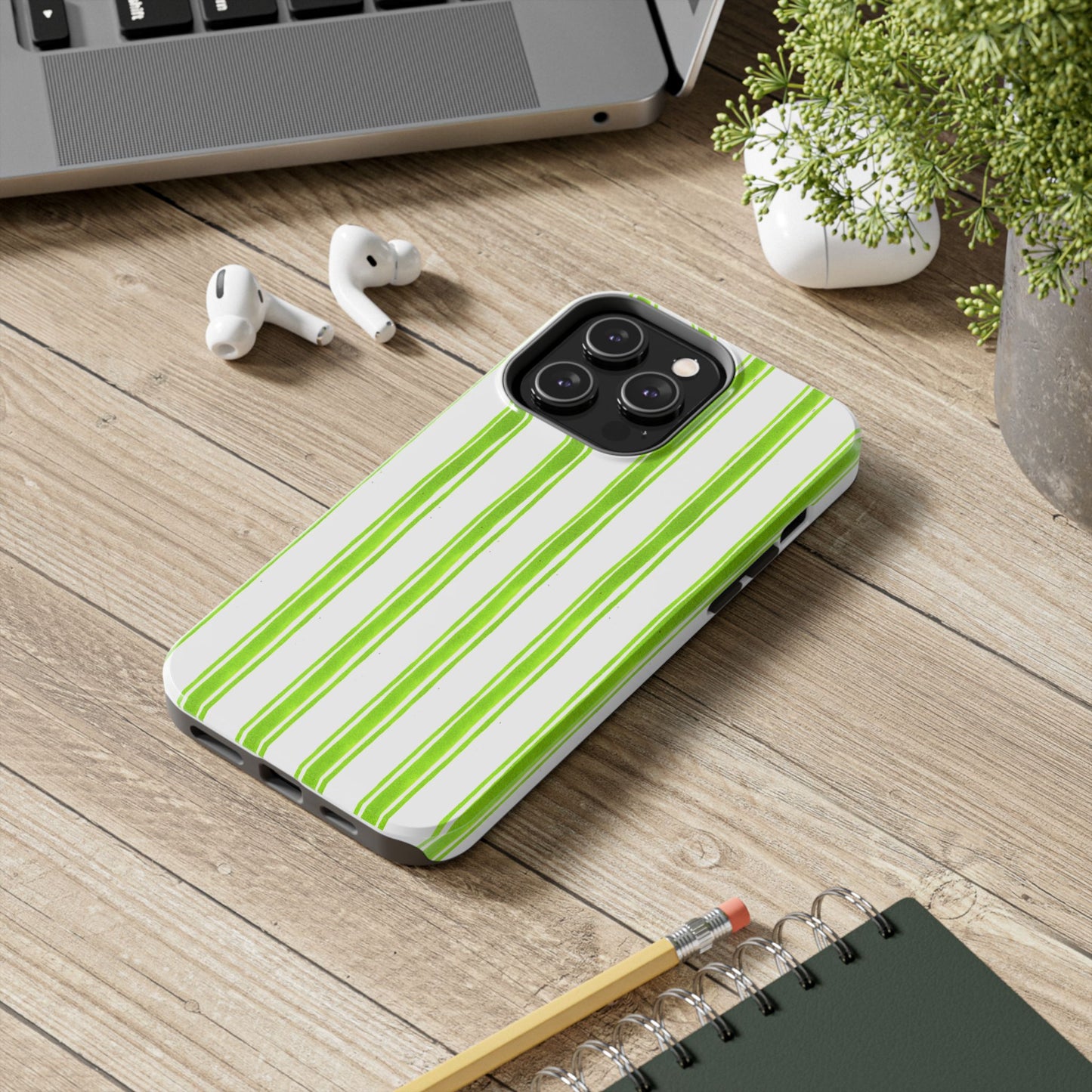 Awning Stripe Lime Phone Case