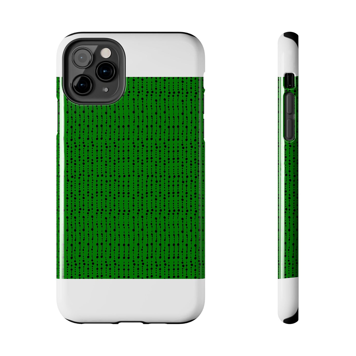Beaded Curtain Green / Black Phone Case