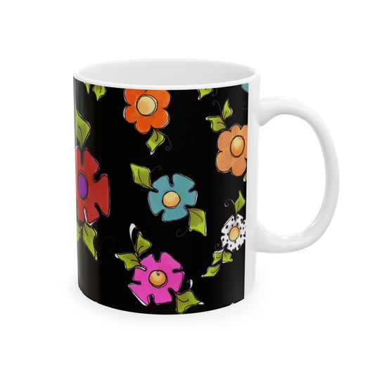 Dog Blooms Black Cup