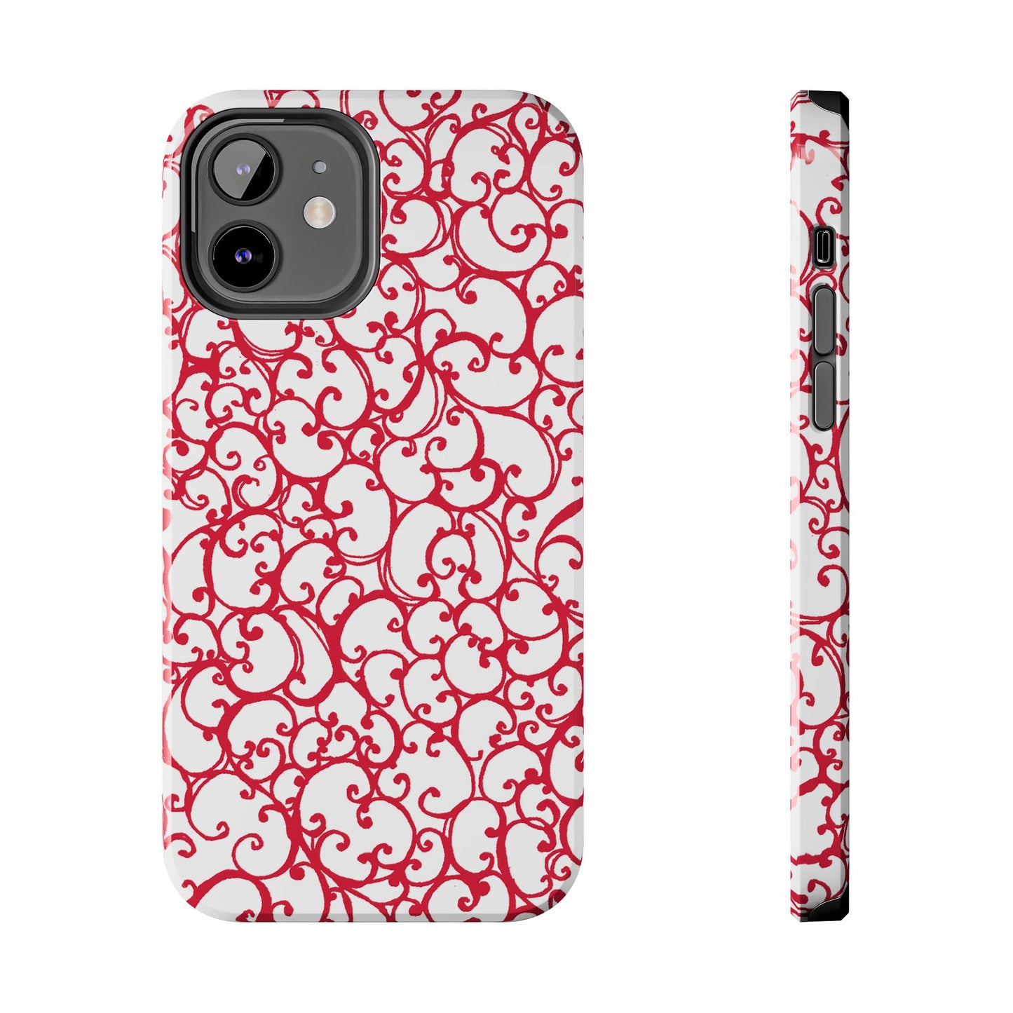 Scrollie White / Red Phone Case
