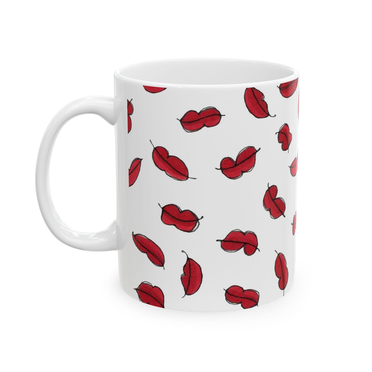 Lotsa Lips White Cup