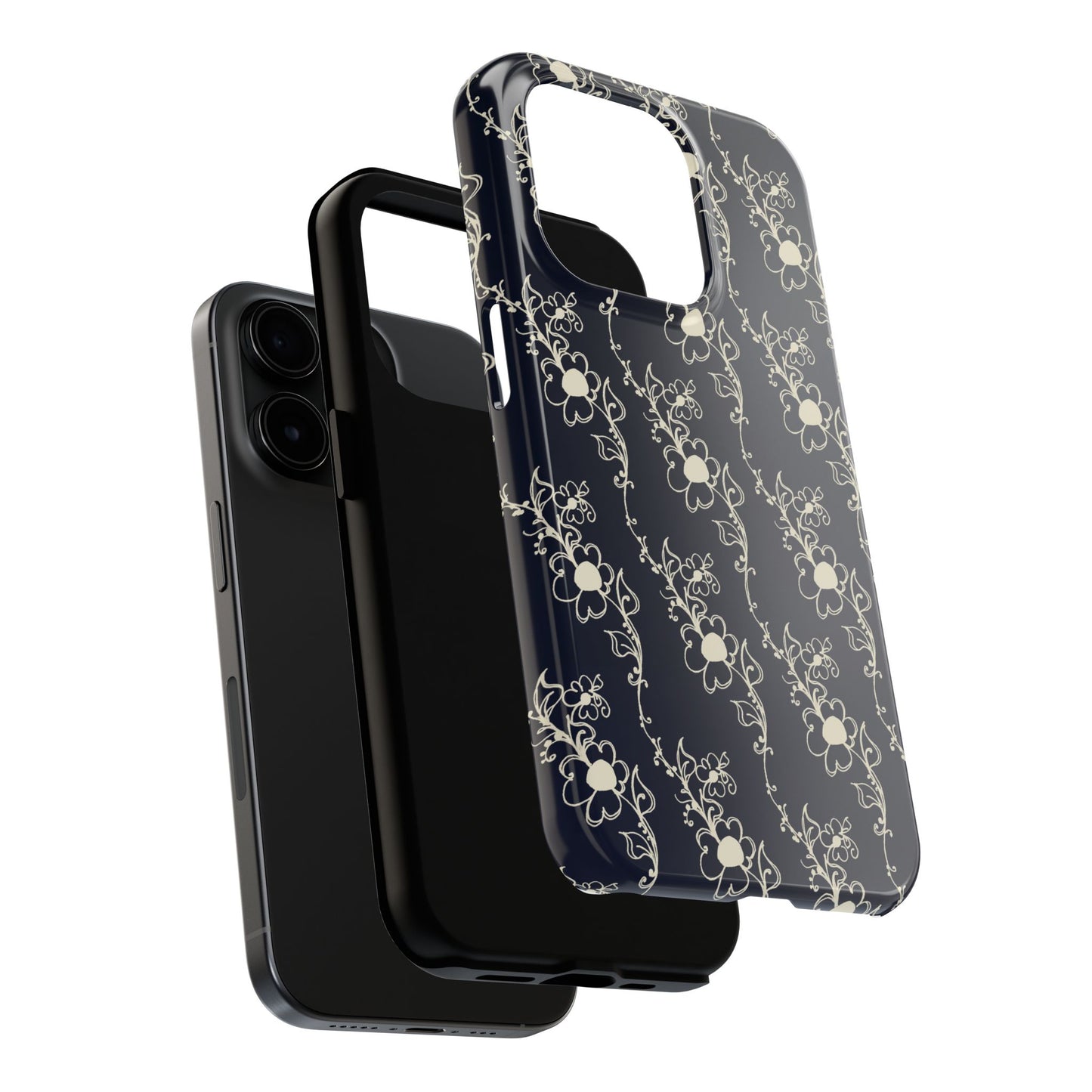 Diagonal Daisies Black / Ivory Phone Case