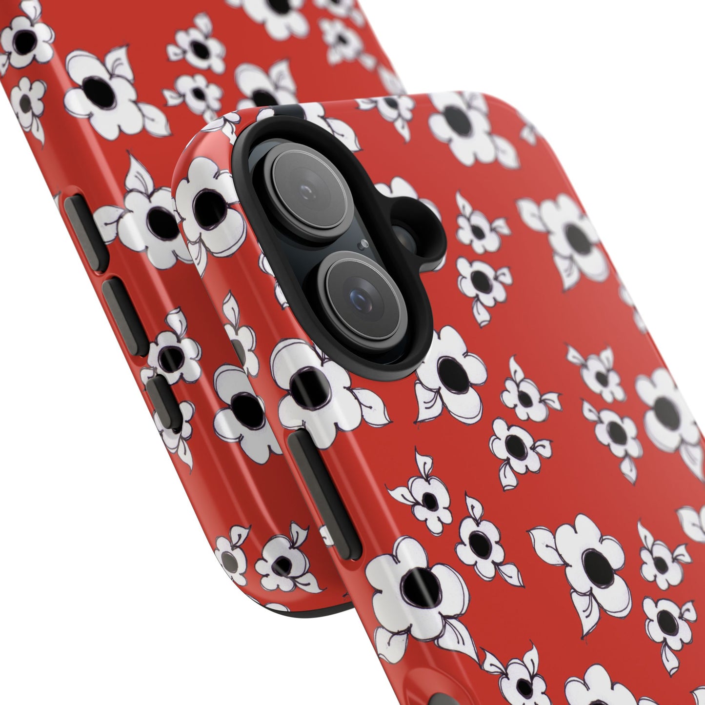 Daisy Cluster Red / Black Phone Case