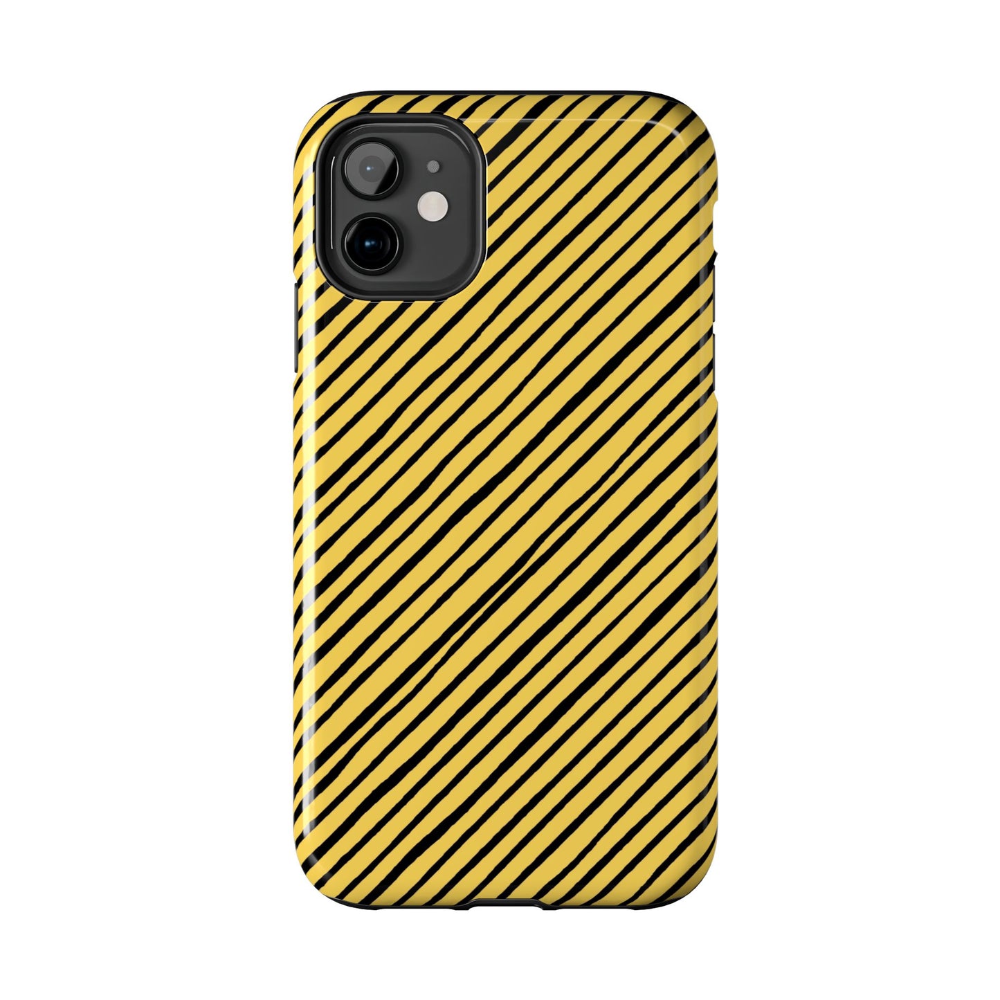Quirky Bias Stripe Yellow / Black Phone Case