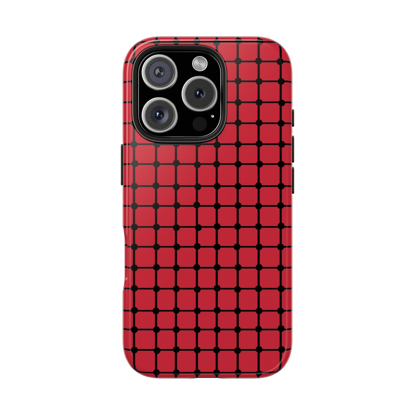 Dot Grid Red / Black Phone Case