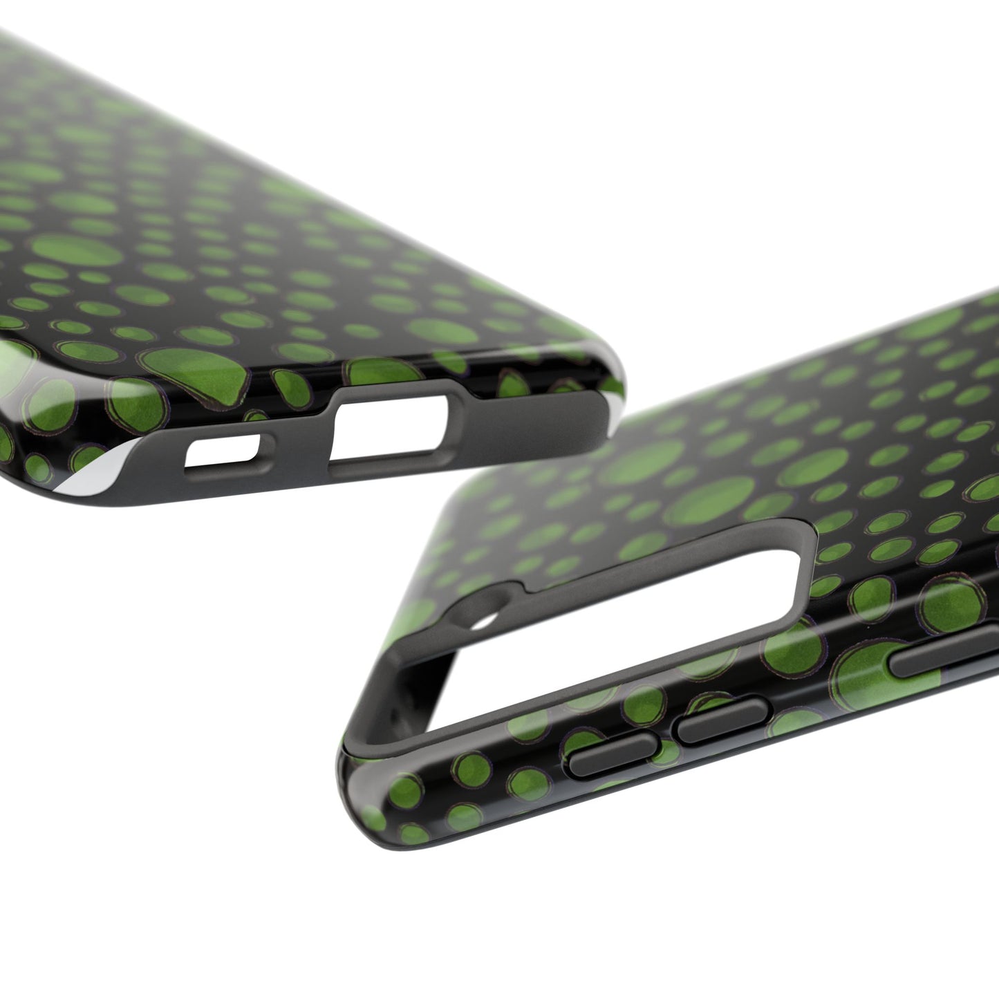 Dot Assortment Black / Green Phone Case