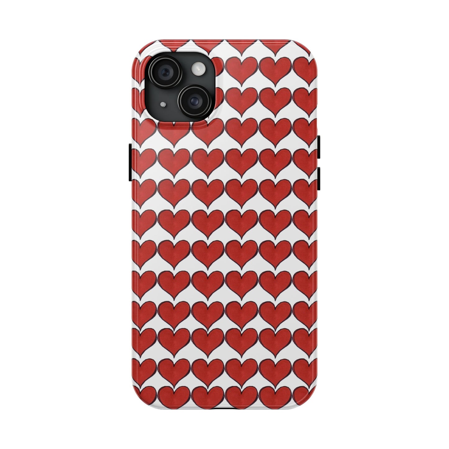 Heartbeats White / Red Phone Case