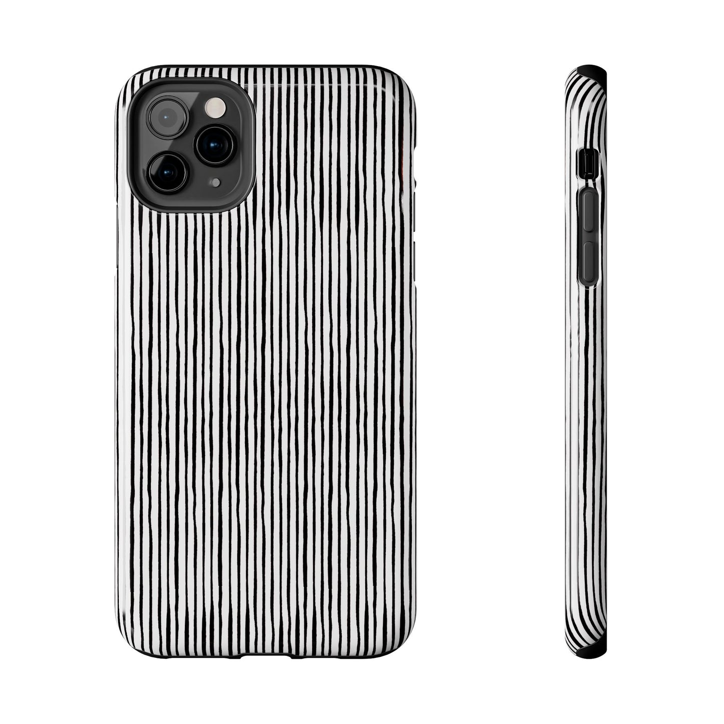 Quirky Pin Stripe White / Black Phone Case