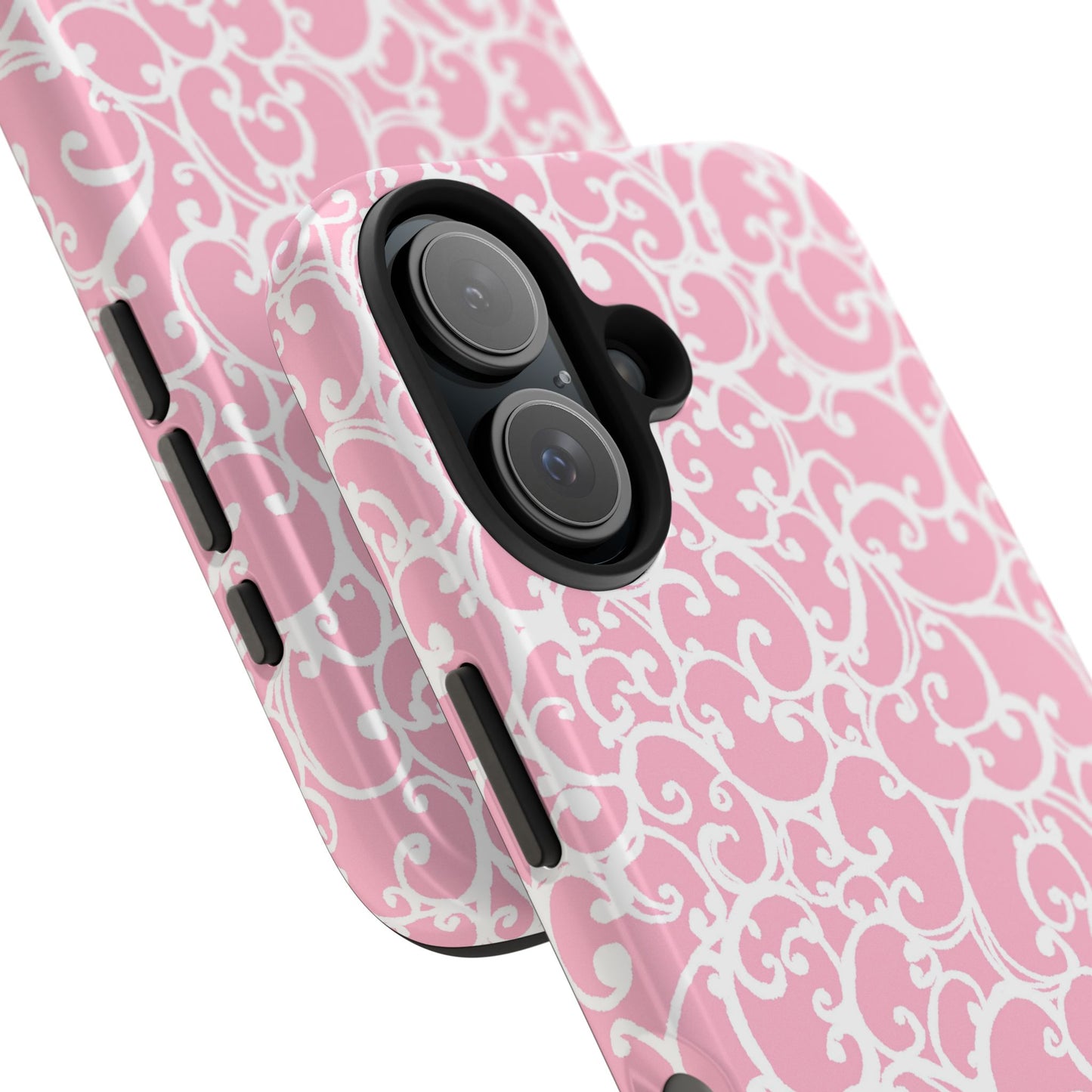 Scrollie Pink / White Phone Case