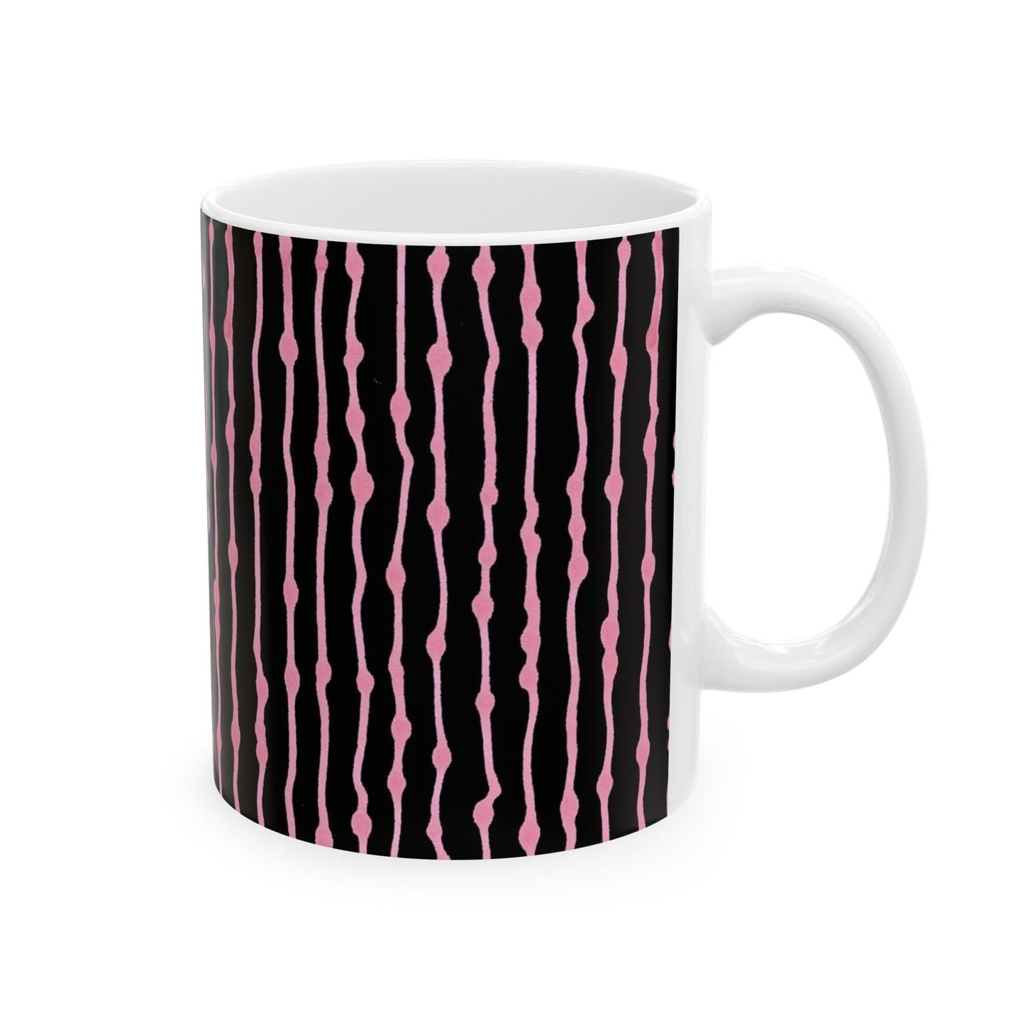 Faux Seersucker Black / Pink Cup