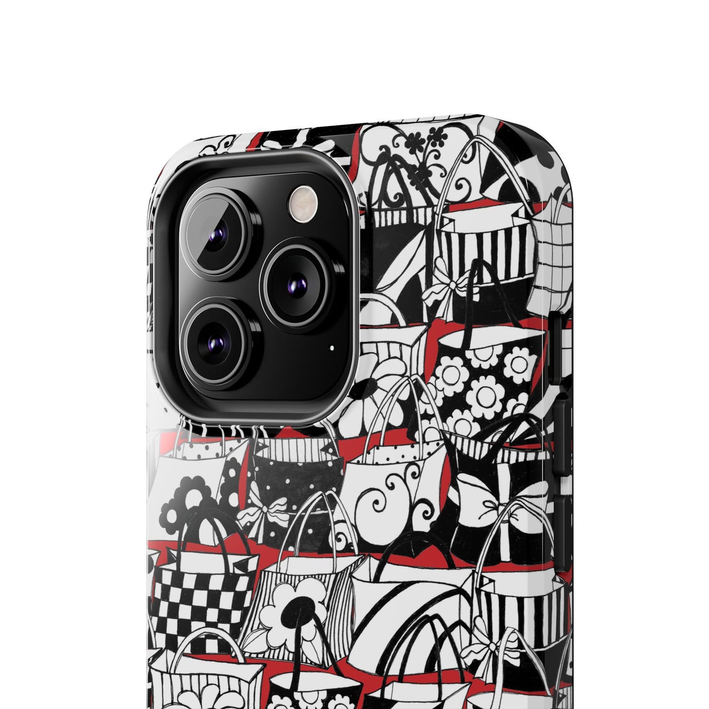 Totally Black, White & Red Phone Case