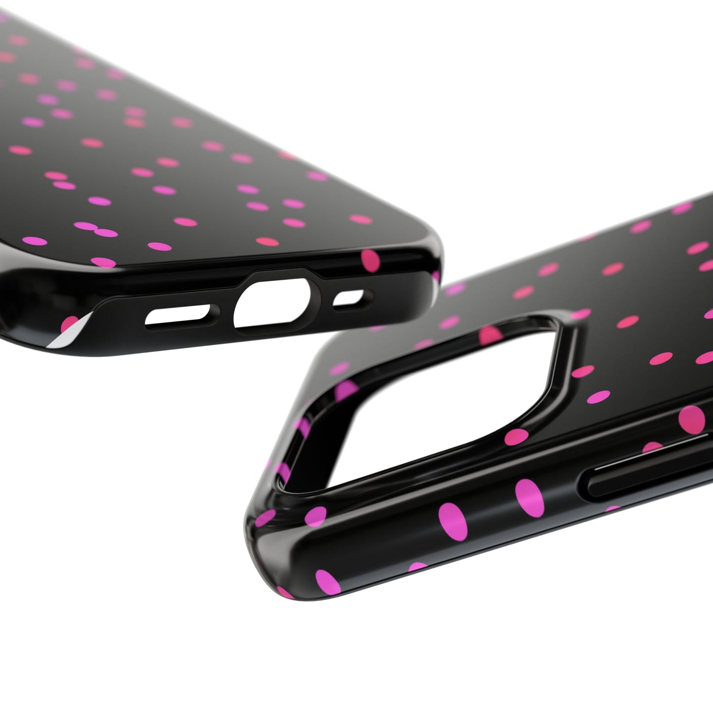 Space Dots Black / Cerise Phone Case
