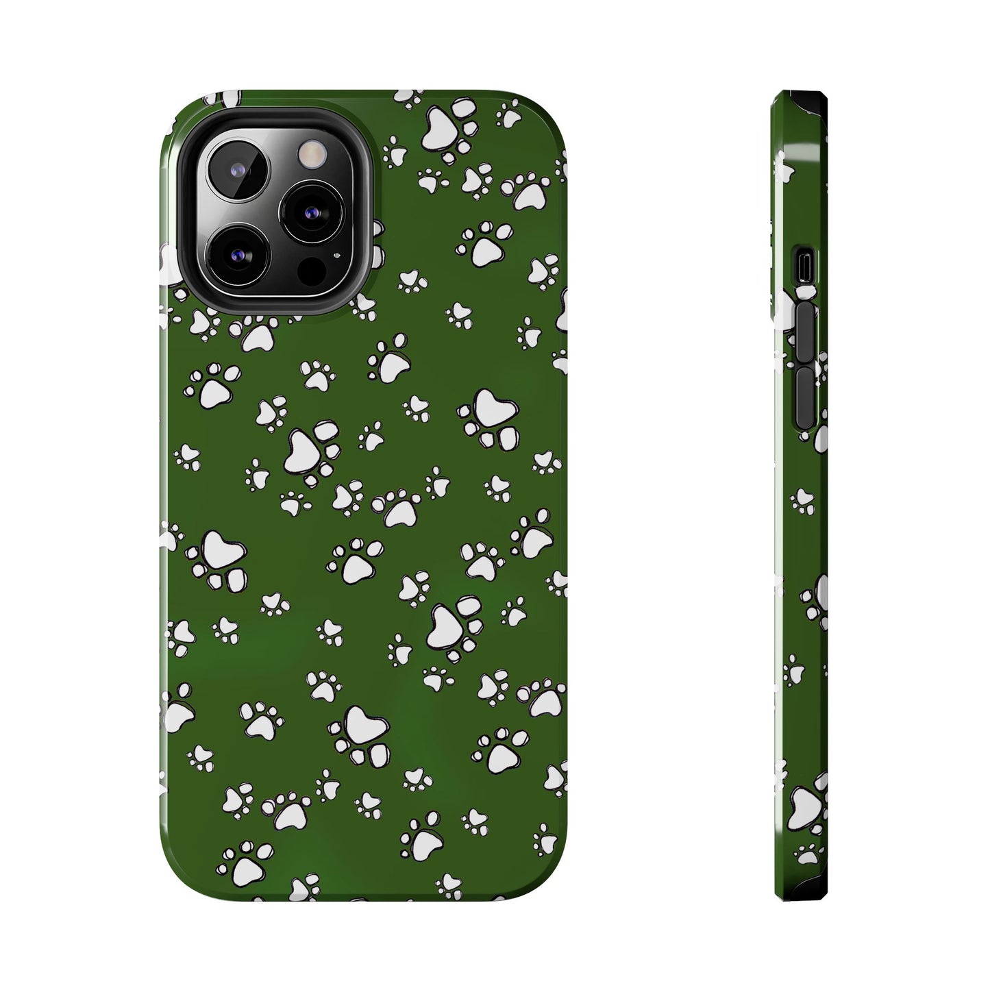 Paw Flakes Green Phone Case