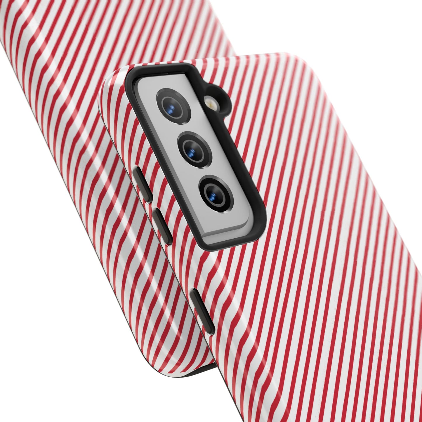 Diagonal Candy Stripe White / Red Phone Case