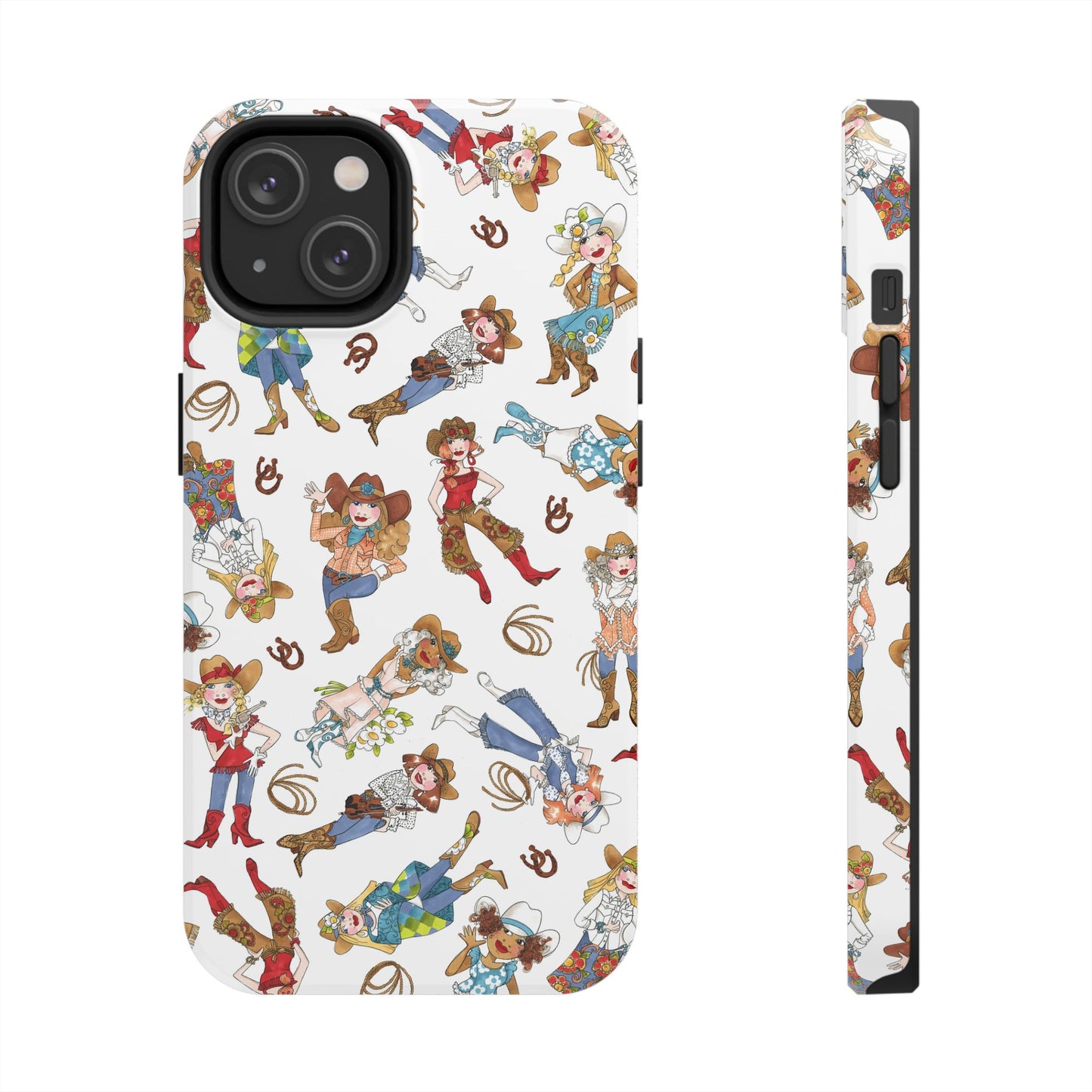 Tossed Cowgirls White Phone Case