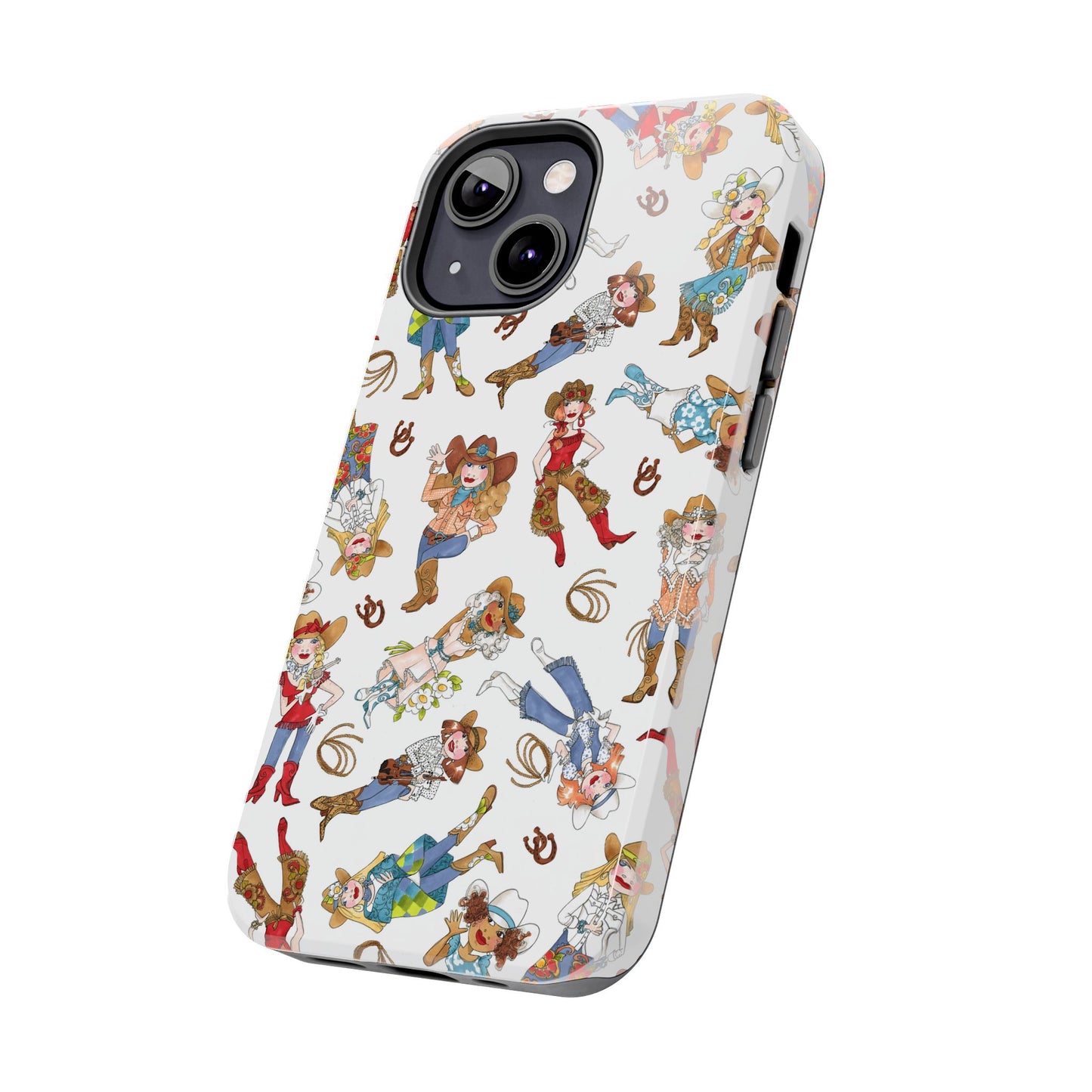 Tossed Cowgirls White Phone Case