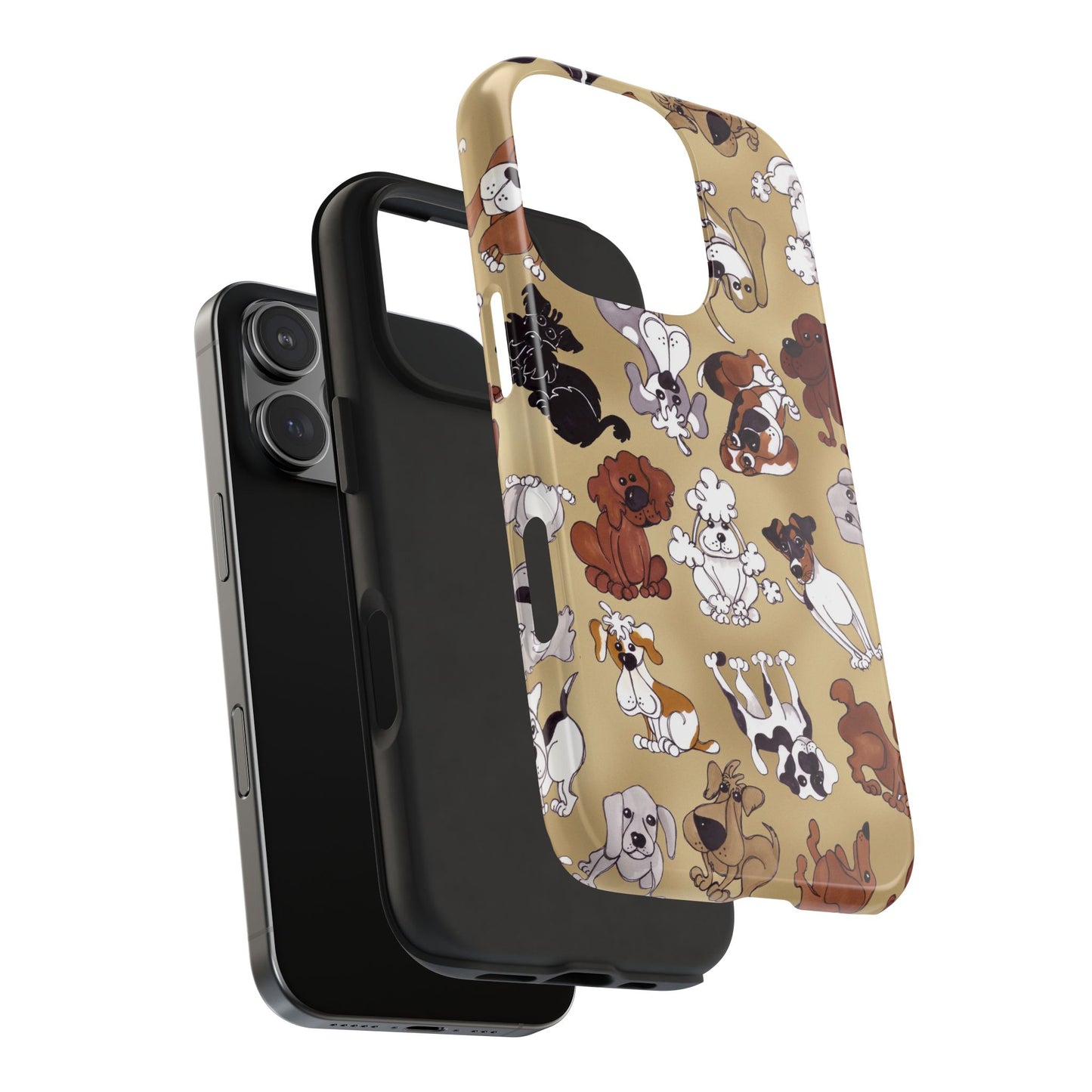 Tossed Doggies Tan Phone Case