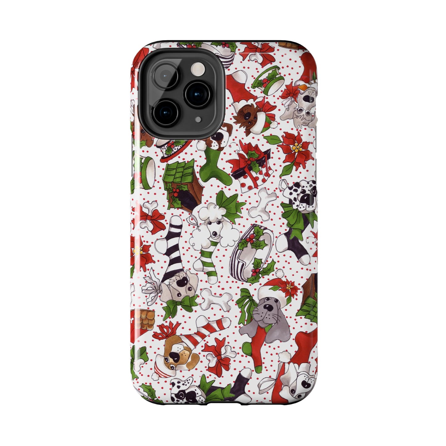 Holiday Fun Toss White / Red Phone Case