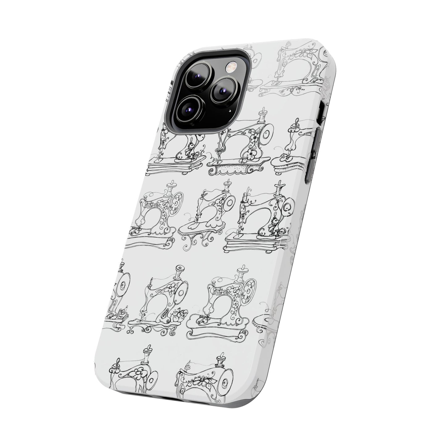 Sew Sew White / Black Phone Case