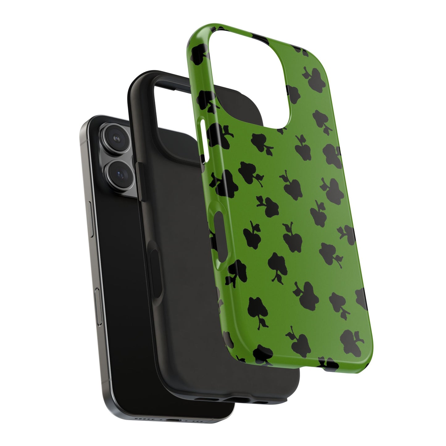 Happy Apples Green / Black Phone Case