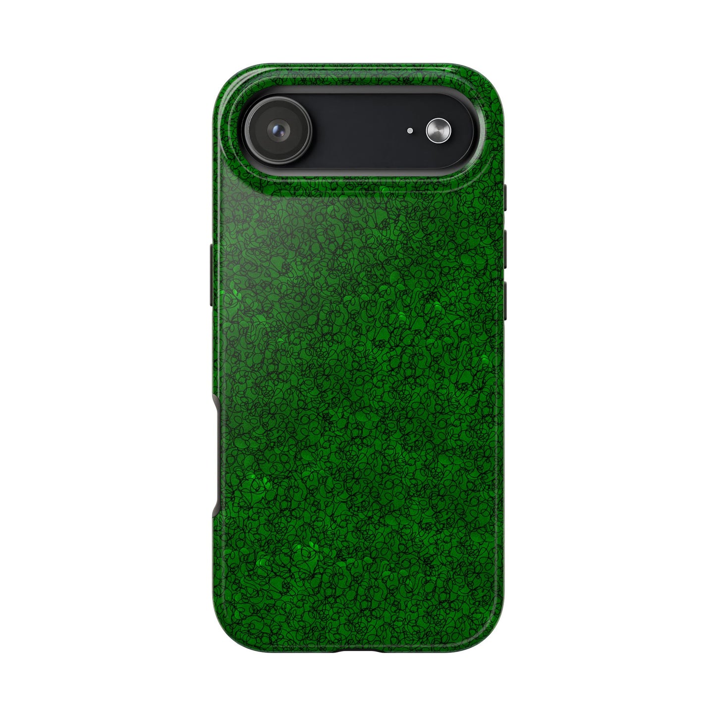 Scribble Green / Black Phone Case