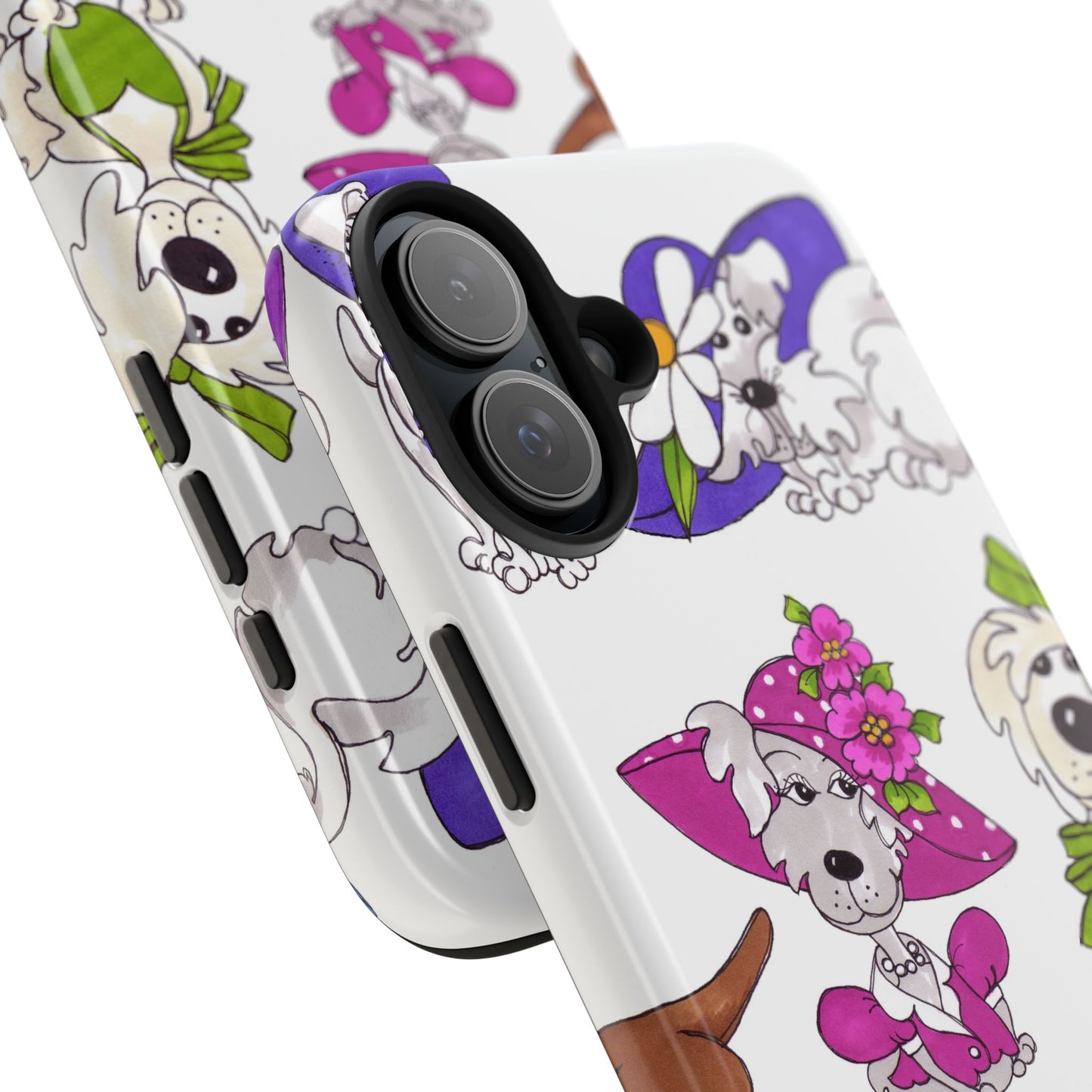 Fancy Dog Line Up White Phone Case