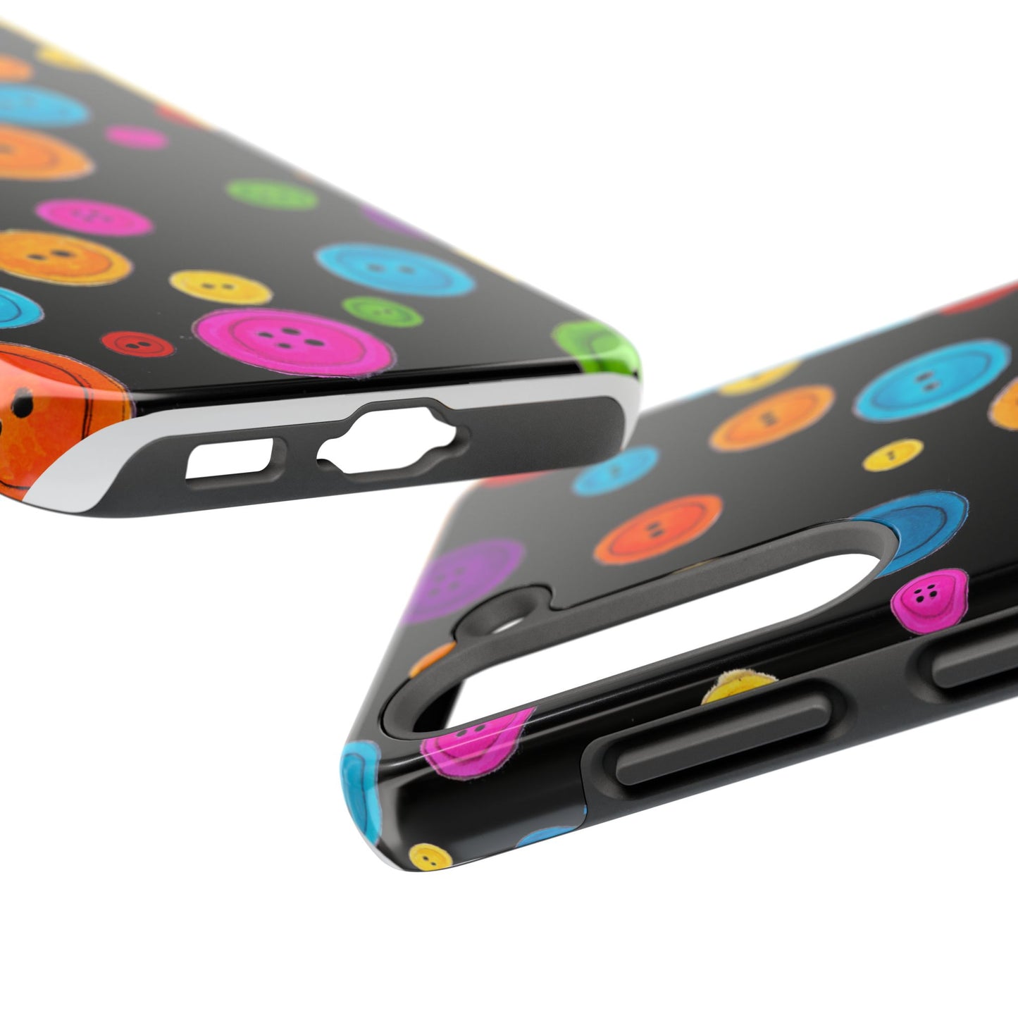 Button Dots Black Phone Case