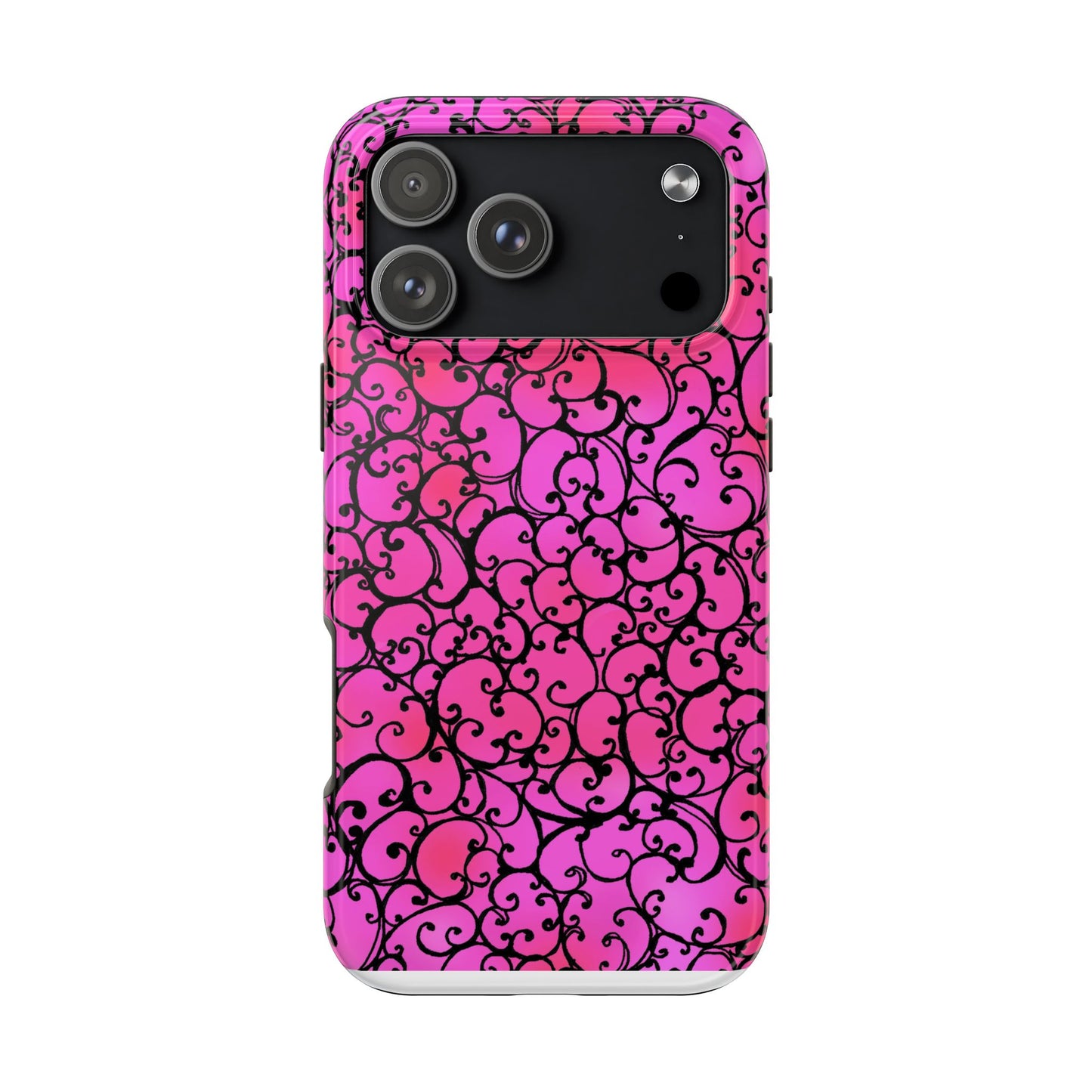 Scrollie Cerise / Black Phone Case
