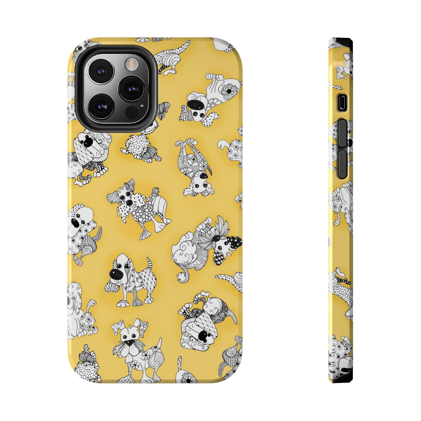 Doodle Dogs Yellow Phone Case