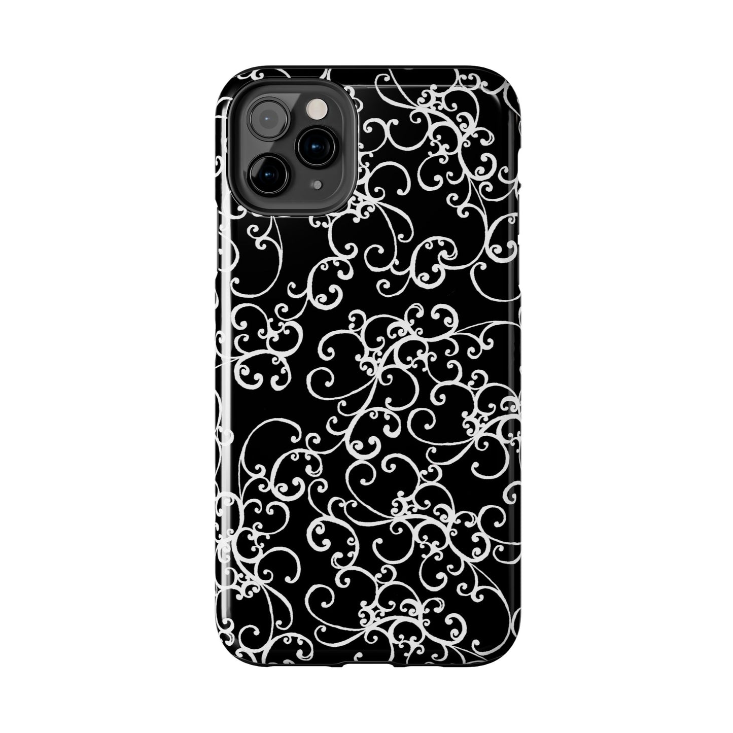 Elegant Scroll Black / White Phone Case