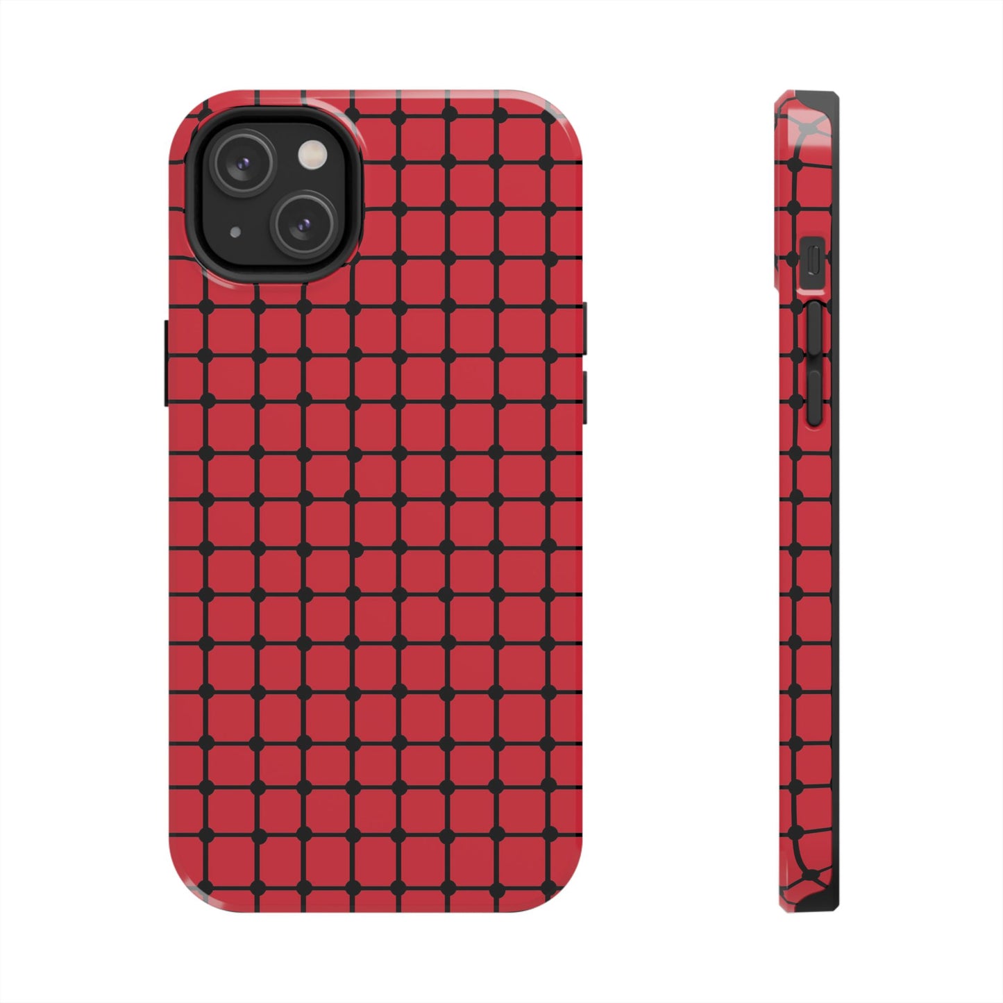 Dot Grid Red / Black Phone Case
