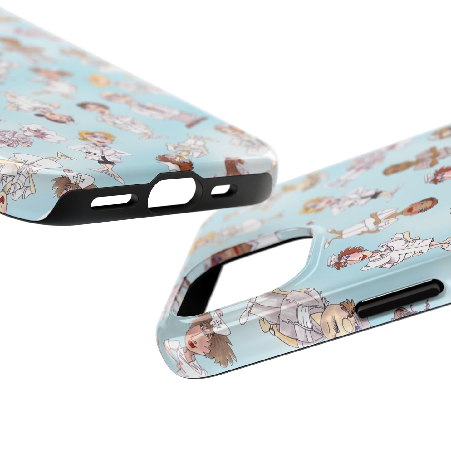 Tossed Nurses Aqua Phone Case
