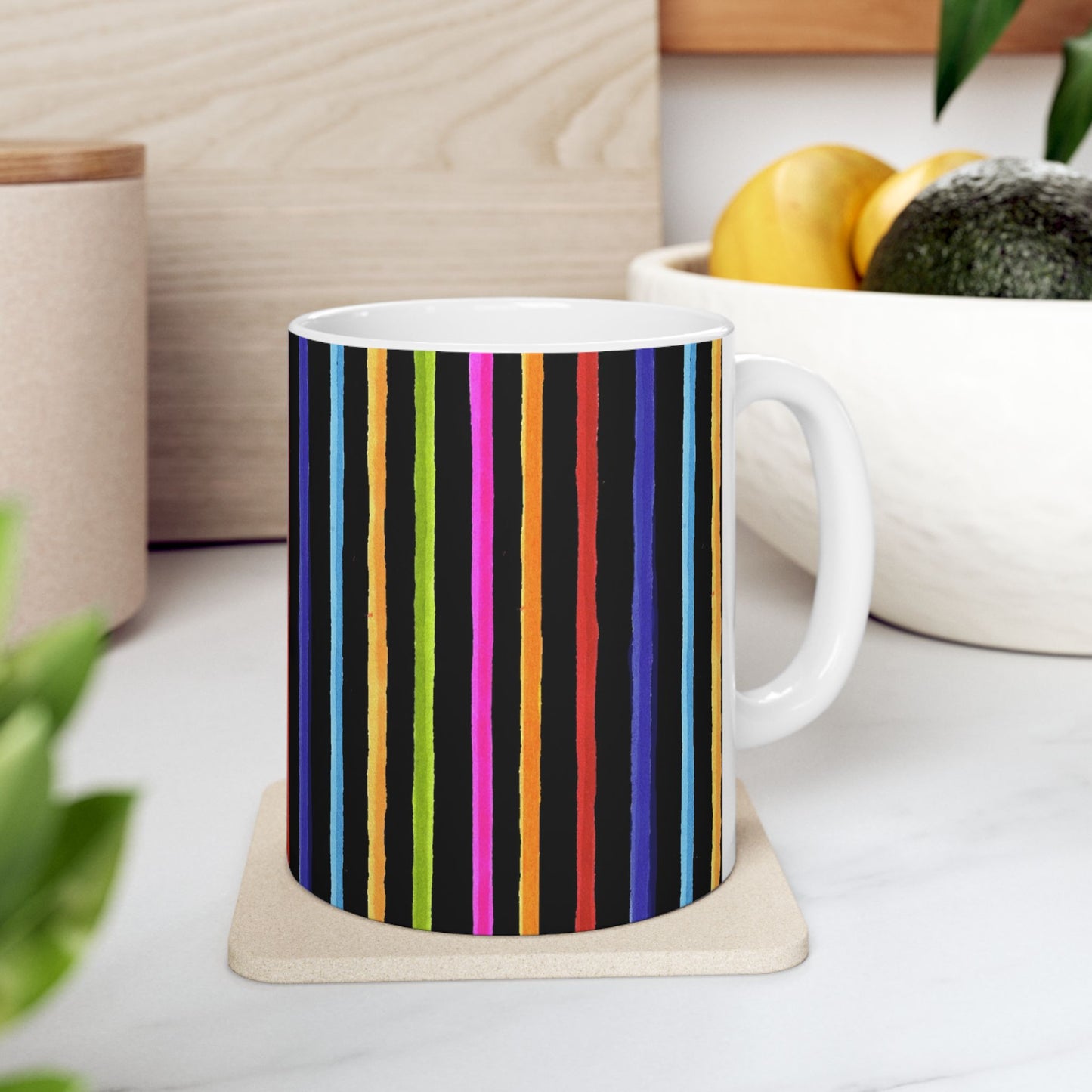 Happy Stripe Black Cup