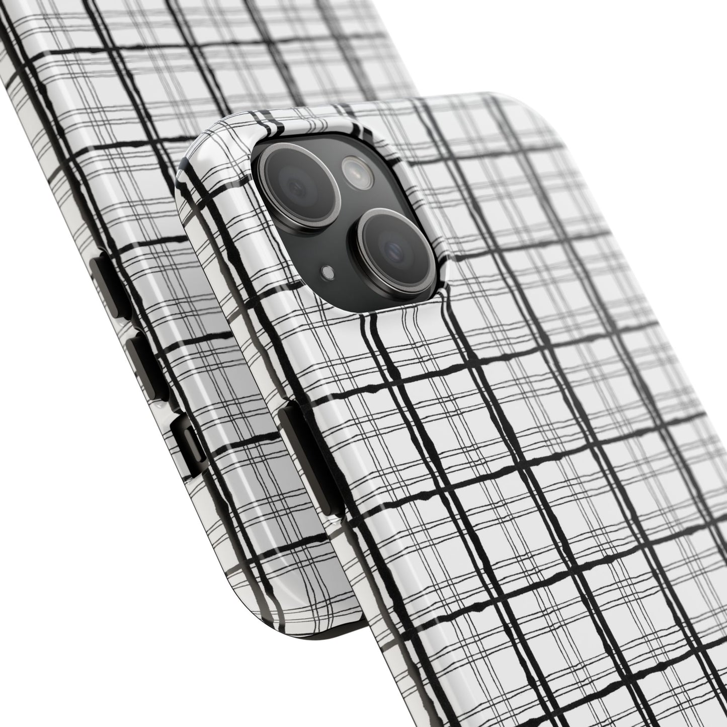 Sophistiplaid White / Black Phone Case
