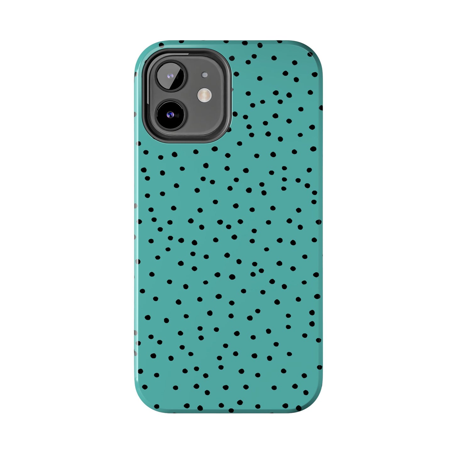 Dinky Dots Turquoise / Black Phone Case