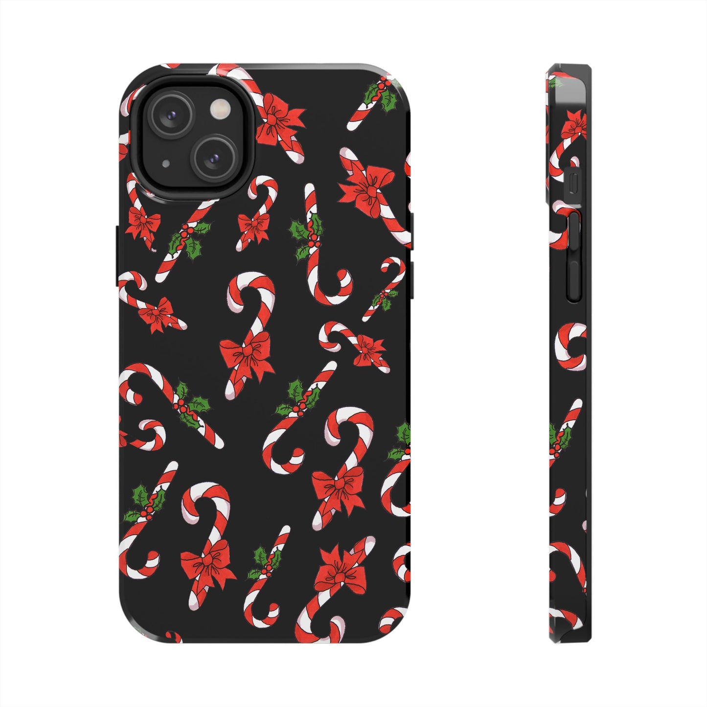 Candy Cane Crowd Black Phone Case