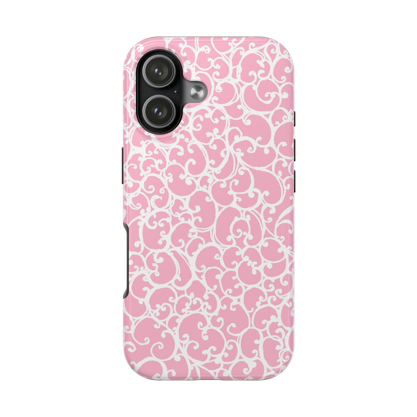 Scrollie Pink / White Phone Case