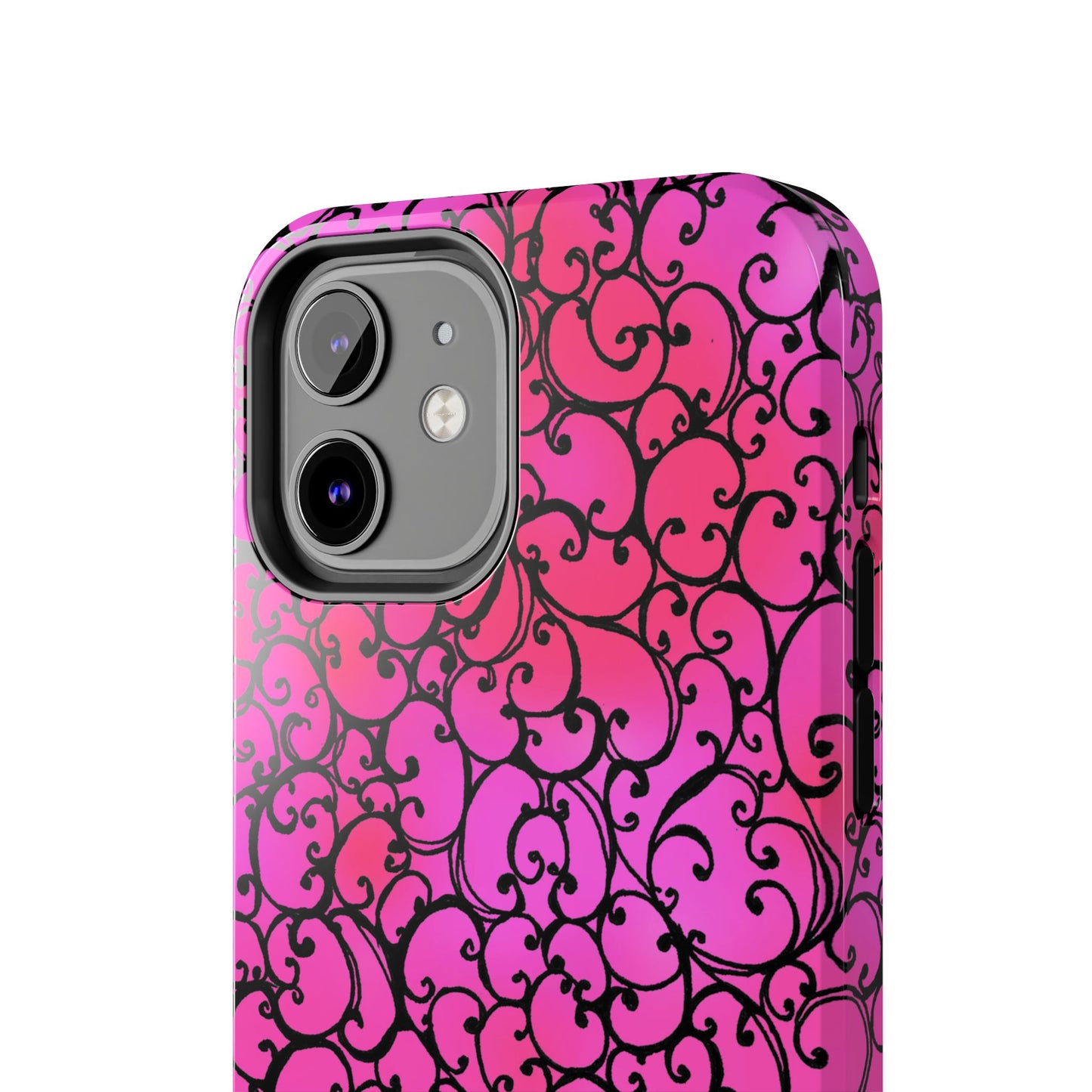 Scrollie Cerise / Black Phone Case