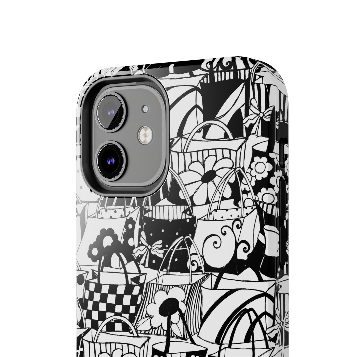 Totally Black / White Phone Case
