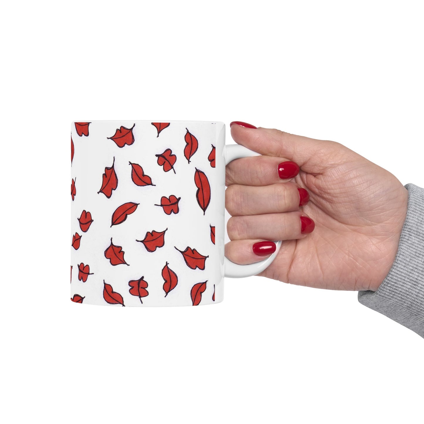 Autumn Lips White Cup