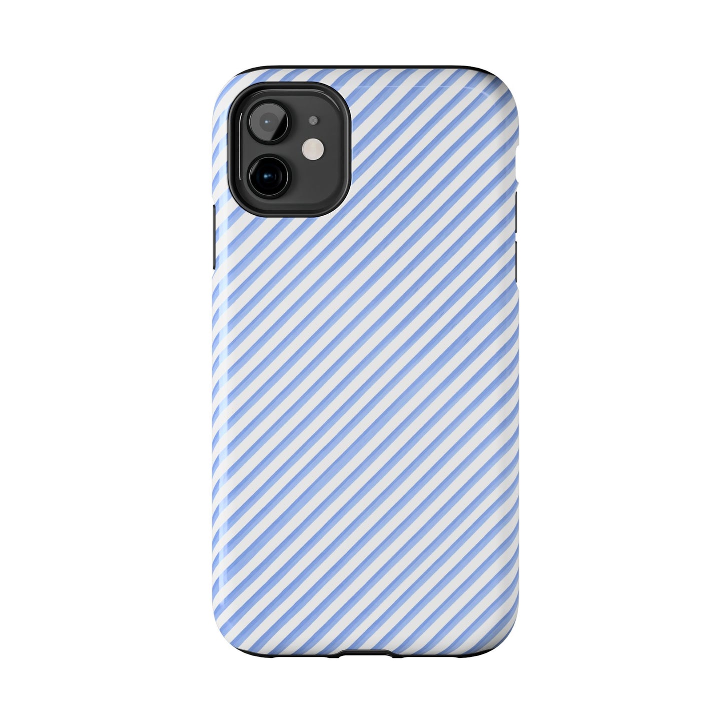 Bias Stripe Blue / White Phone Case