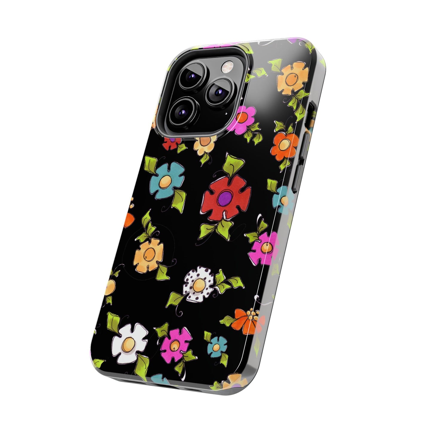 Dog Blooms Black Phone Case
